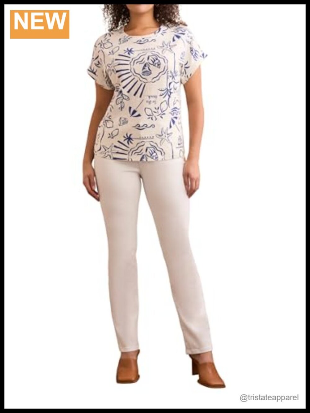 Cotton Cap Sleeve Blouse Crew Neck Loose Fit Tunic